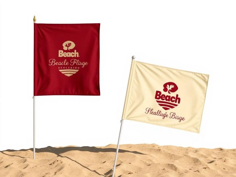 Beachflags & Squareflags – Symbolbild, produziert mit unseren Produktionspartnern: S bis XL, Flaggenstoff 110–115 g/m², Einseitig oder Durchdruck